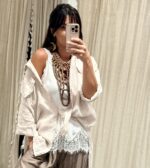 Top Lace z koronką - biały