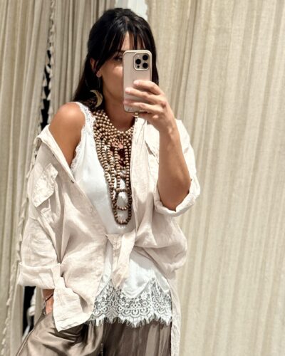 Top Lace z koronką - biały