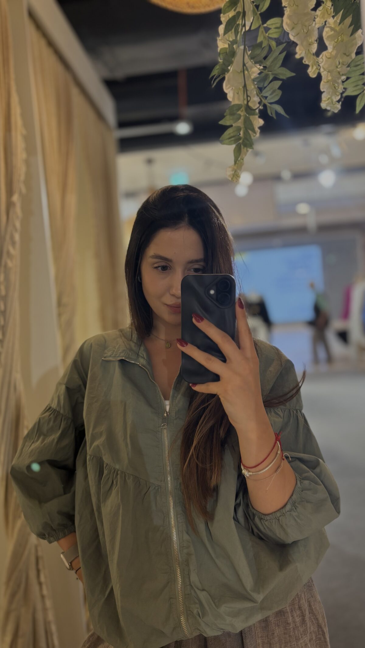 Bawełniana bluza na suwak - khaki